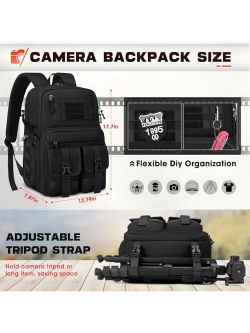 Stylish Camera Backpack for DSLR, SLR & Mirrorless - Perfect for Photographers